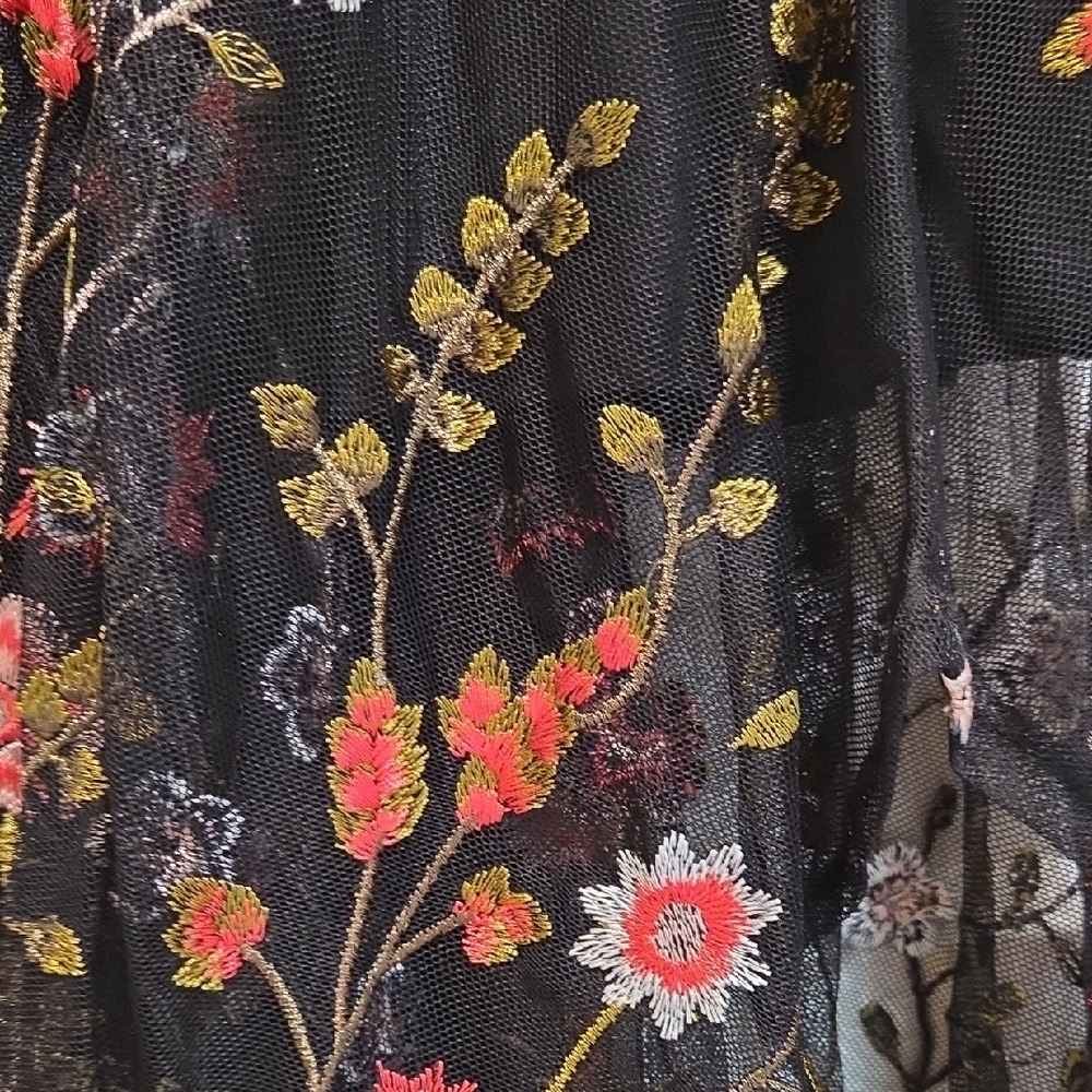 INC International Concepts Black Floral Asymmetrical Handkerchief Skirt - Picture 6 of 6